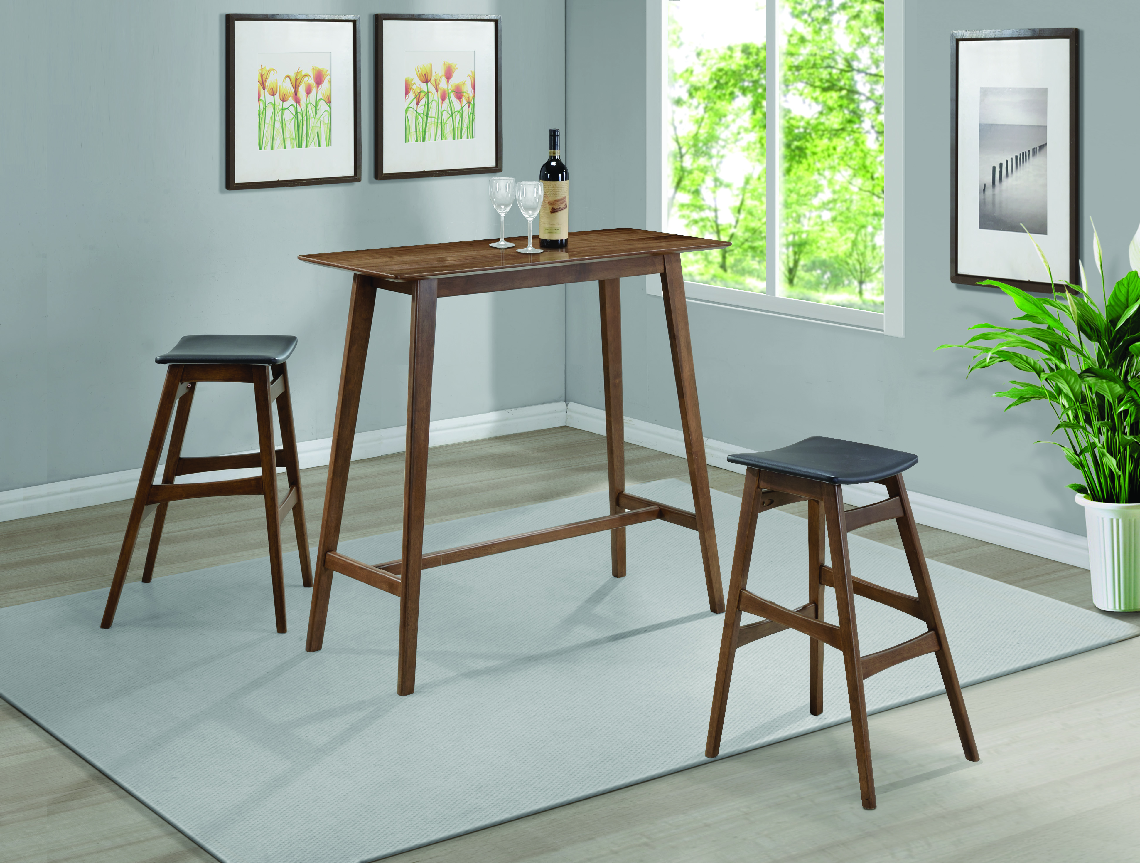 Coaster Bar Units and Bar Tables 101436 Rectangular Bar Table with Mid